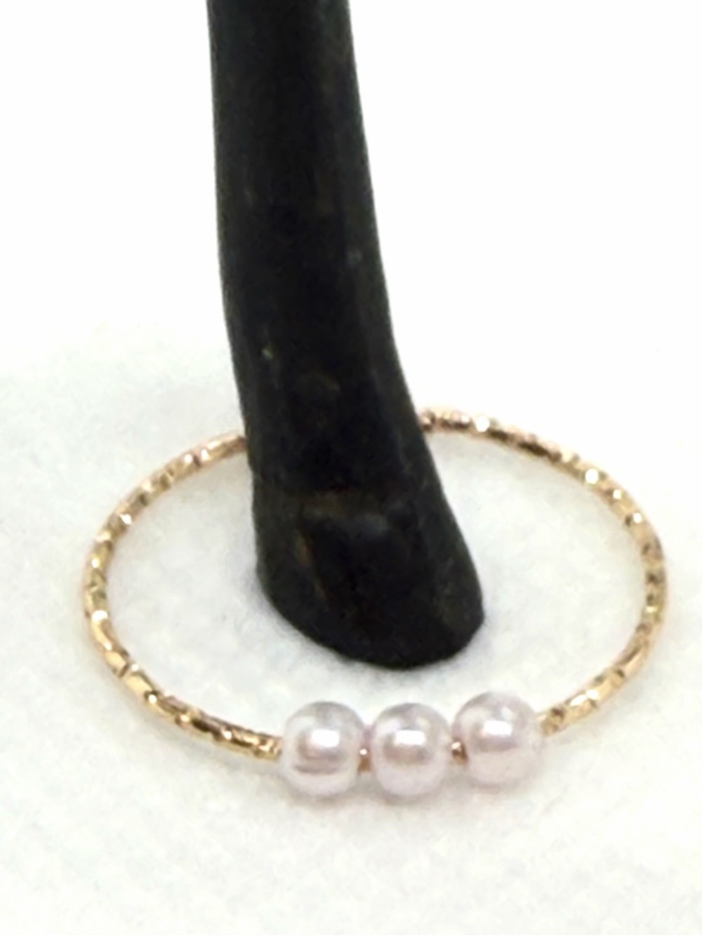 Gold Plated Stacking Rings Set with Faux Pearls and Faux Crystals - Picture 4 of 9